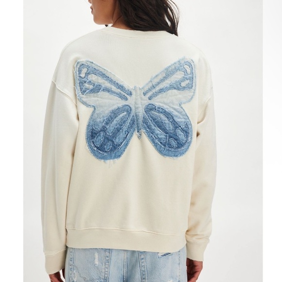 Tricia Fix Tops - Tricia Fix Indigo Butterfly Crewneck Sweatshirt